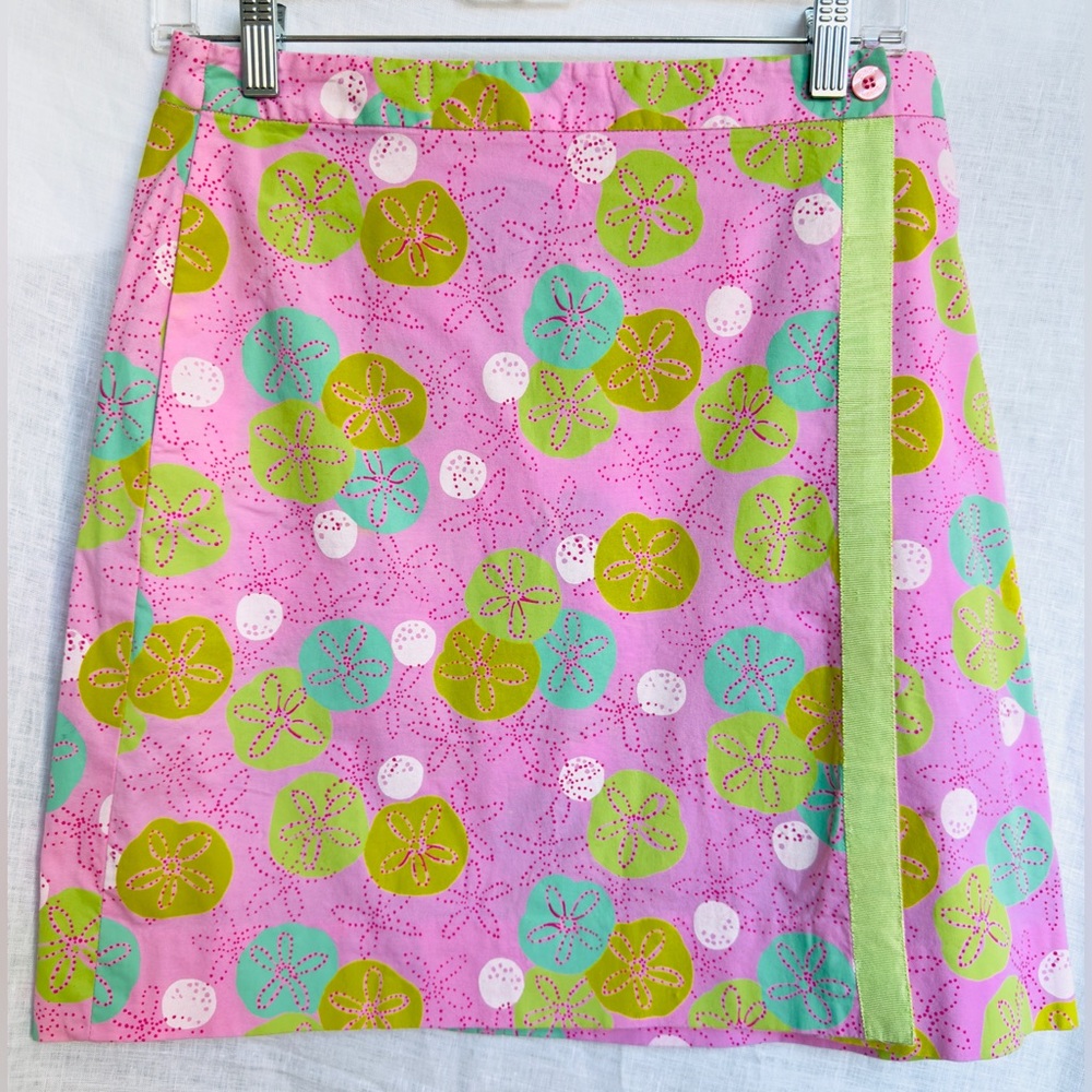 Lily Pulitzer Sand Dollars Stretch Skort with Pockets, Sz 4, Perfect Condition